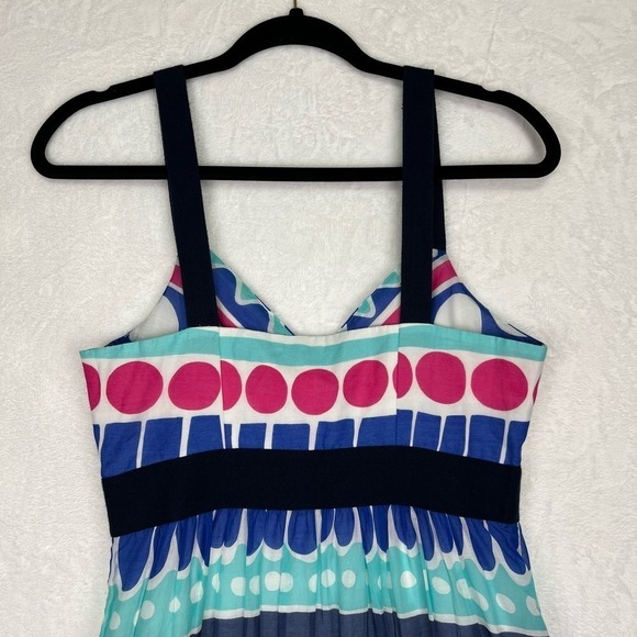 Vineyard Vines Carolina Maxi Dress 6 Ocean Splash NWT Cotton‎ Silk Lined Geo - Picture 7 of 14